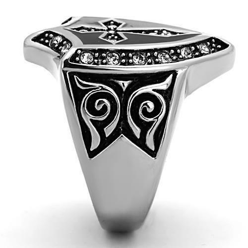 Anillo de Cruz Para Hombre de Acero Inoxidable Color Negro - Jewelry Store by Erik Rayo