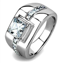 Load image into Gallery viewer, Anillo cuadrado diamantes corte princesa para hombre de acero inoxidable y plata de imitación de 4,15 quilates - Jewelry Store by Erik Rayo
