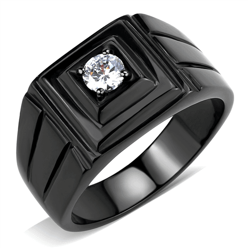 Anillo Solitario Color Negro Para Hombre de Acero Inoxidable - Jewelry Store by Erik Rayo