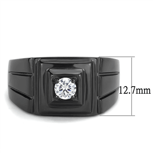 Anillo Solitario Color Negro Para Hombre de Acero Inoxidable - Jewelry Store by Erik Rayo