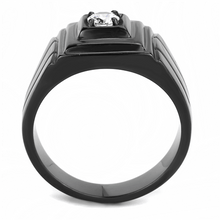 Load image into Gallery viewer, Anillo cuadrado solitario negro hombre de acero inoxidable - Jewelry Store by Erik Rayo
