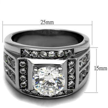 Load image into Gallery viewer, Anillo diamantes para hombre de sello en negrita de acero inoxidable con circonita cúbica de corte brillante redondo masculino - Jewelry Store by Erik Rayo
