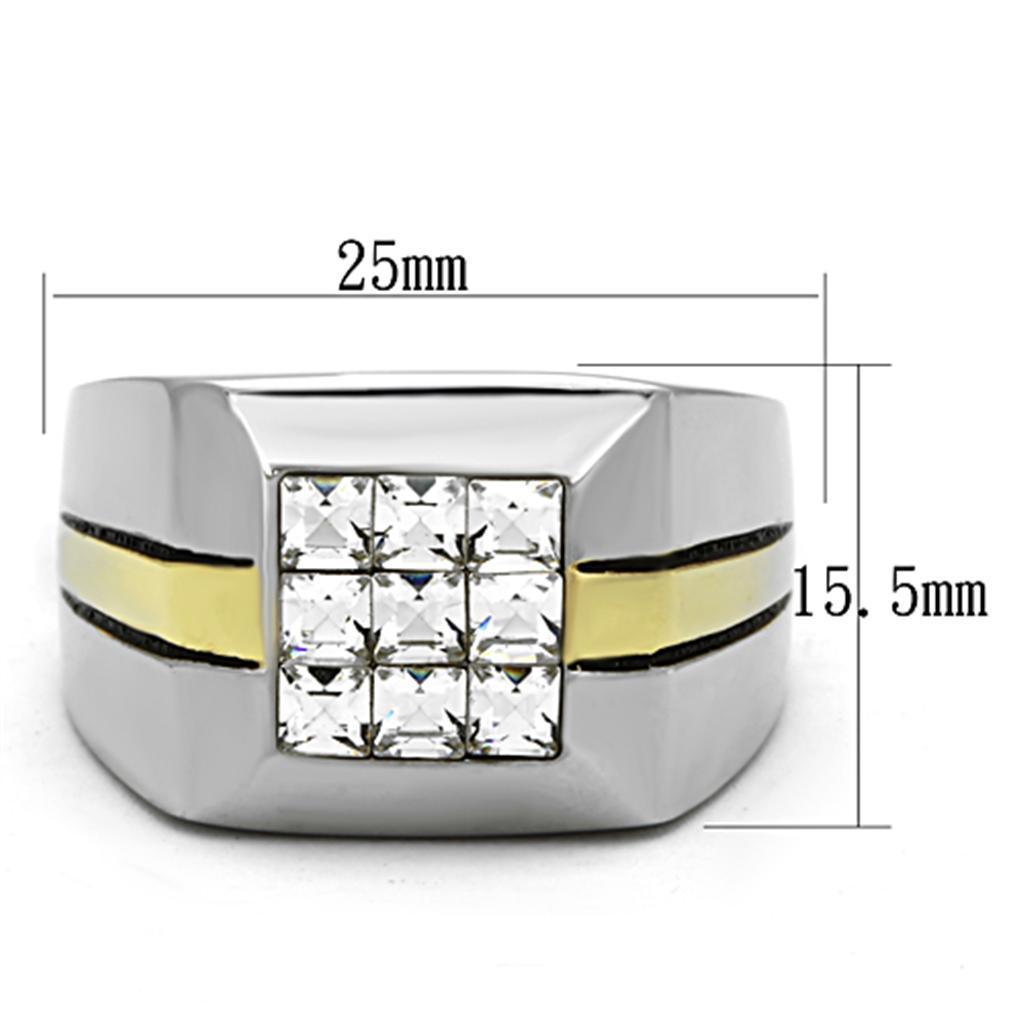 Anillo Dos Tonos Para Hombres de Acero Inoxidable Italiano - Jewelry Store by Erik Rayo