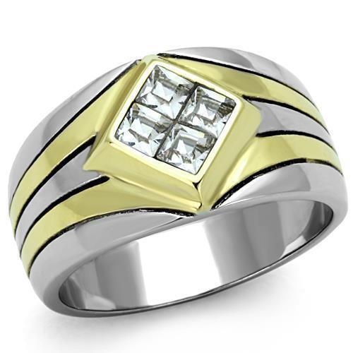 Anillo Dos Tonos Para Hombres de Acero Inoxidable Italino Vero - Jewelry Store by Erik Rayo
