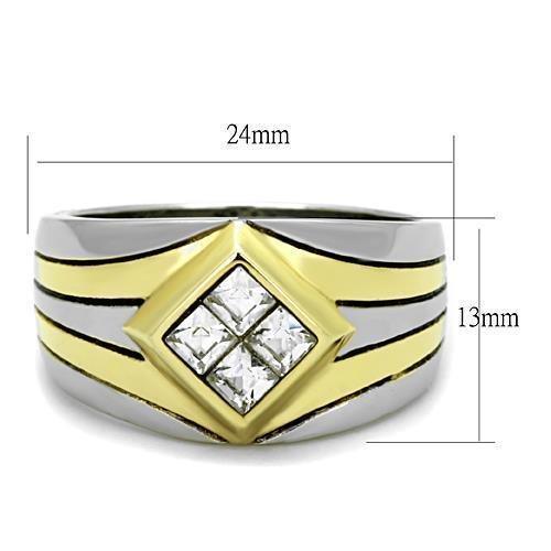 Anillo Dos Tonos Para Hombres de Acero Inoxidable Italino Vero - Jewelry Store by Erik Rayo