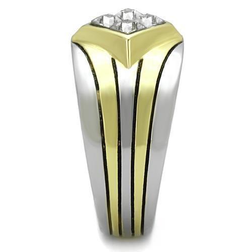 Anillo Dos Tonos Para Hombres de Acero Inoxidable Italino Vero - Jewelry Store by Erik Rayo