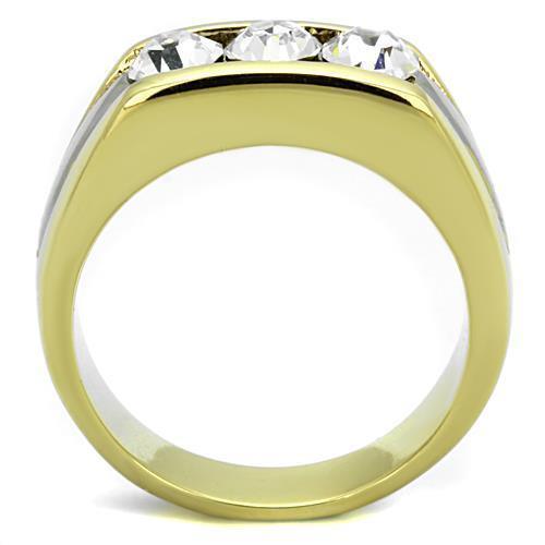 Anillo Dos Tonos Para Hombres de Acero Inoxidable Tres Diamantes - Jewelry Store by Erik Rayo
