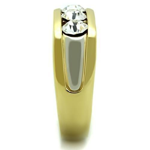 Anillo Dos Tonos Para Hombres de Acero Inoxidable Tres Diamantes - Jewelry Store by Erik Rayo