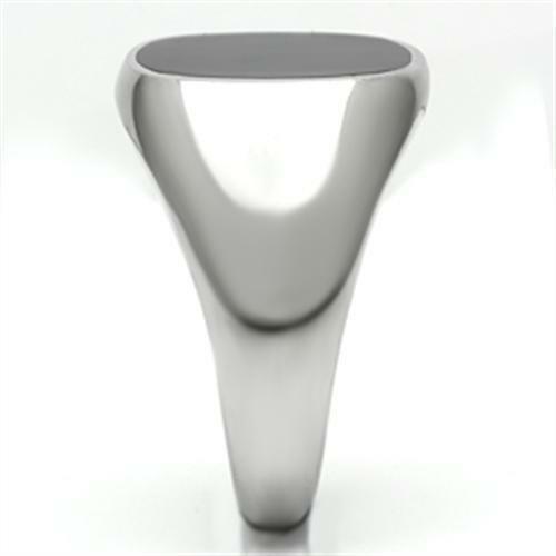 Anillo piedra negra para hombre de banda de acero inoxidable corte redondo - Jewelry Store by Erik Rayo