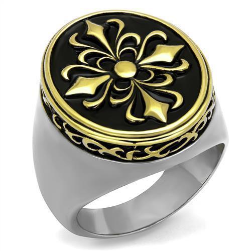 Anillo Plata Oro Para Hombres de Acero Inoxidable con Cruz Grande - Jewelry Store by Erik Rayo
