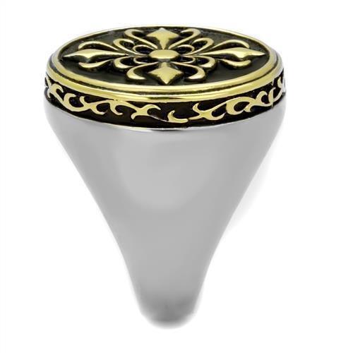 Anillo Plata Oro Para Hombres de Acero Inoxidable con Cruz Grande - Jewelry Store by Erik Rayo