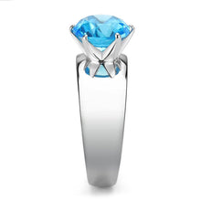 Load image into Gallery viewer, Aquamarine Blue Silver Womens Ring Solitaire Stainless Steel Zircoin Anillo Azul y Plata Para Mujer Solitario Acero Inoxidable - Jewelry Store by Erik Rayo
