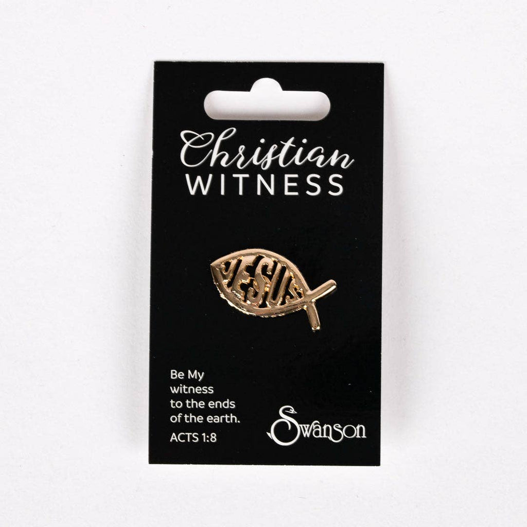 Lapel Pin Jesus Fish Gold Pk6