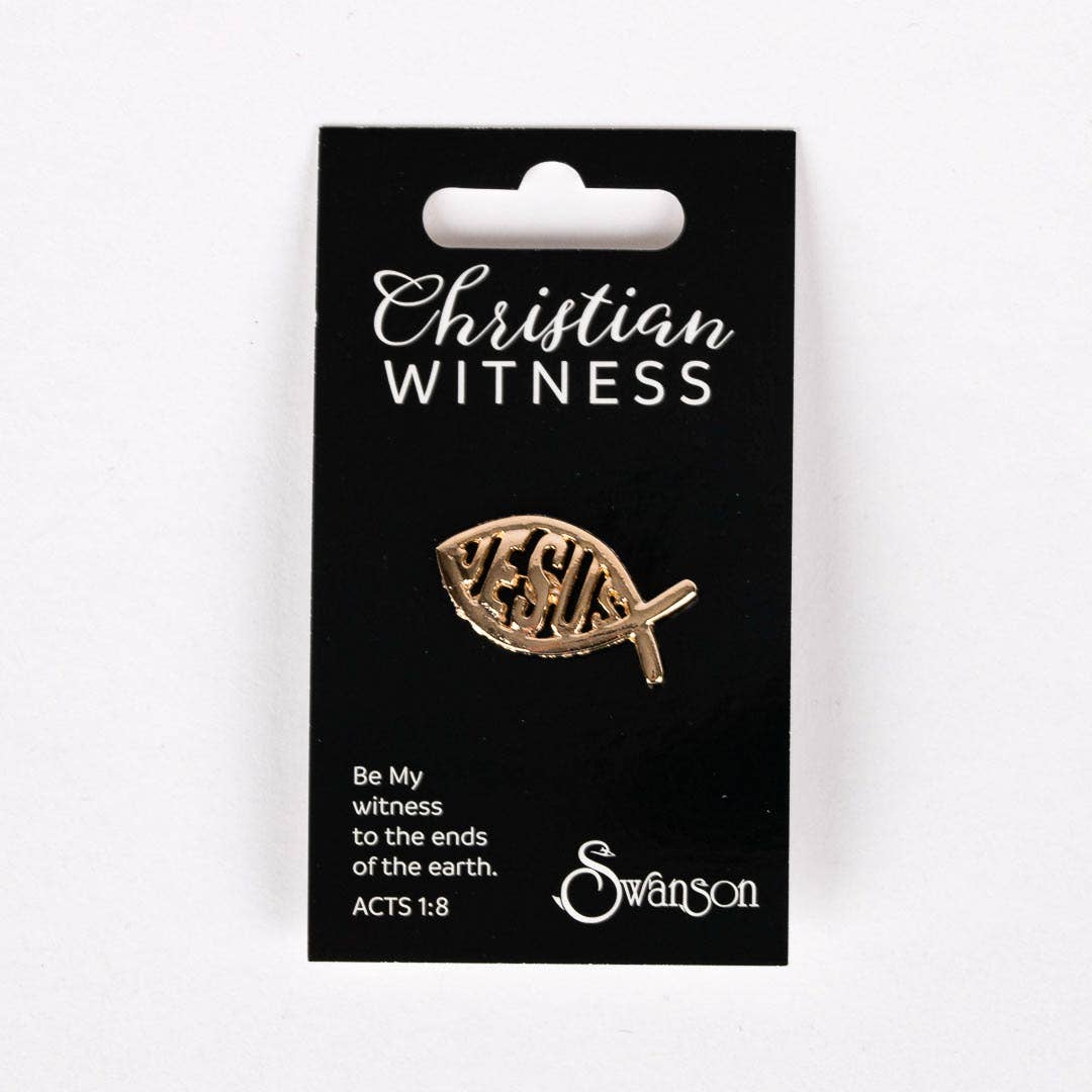 Lapel Pin Jesus Fish Gold Pk6