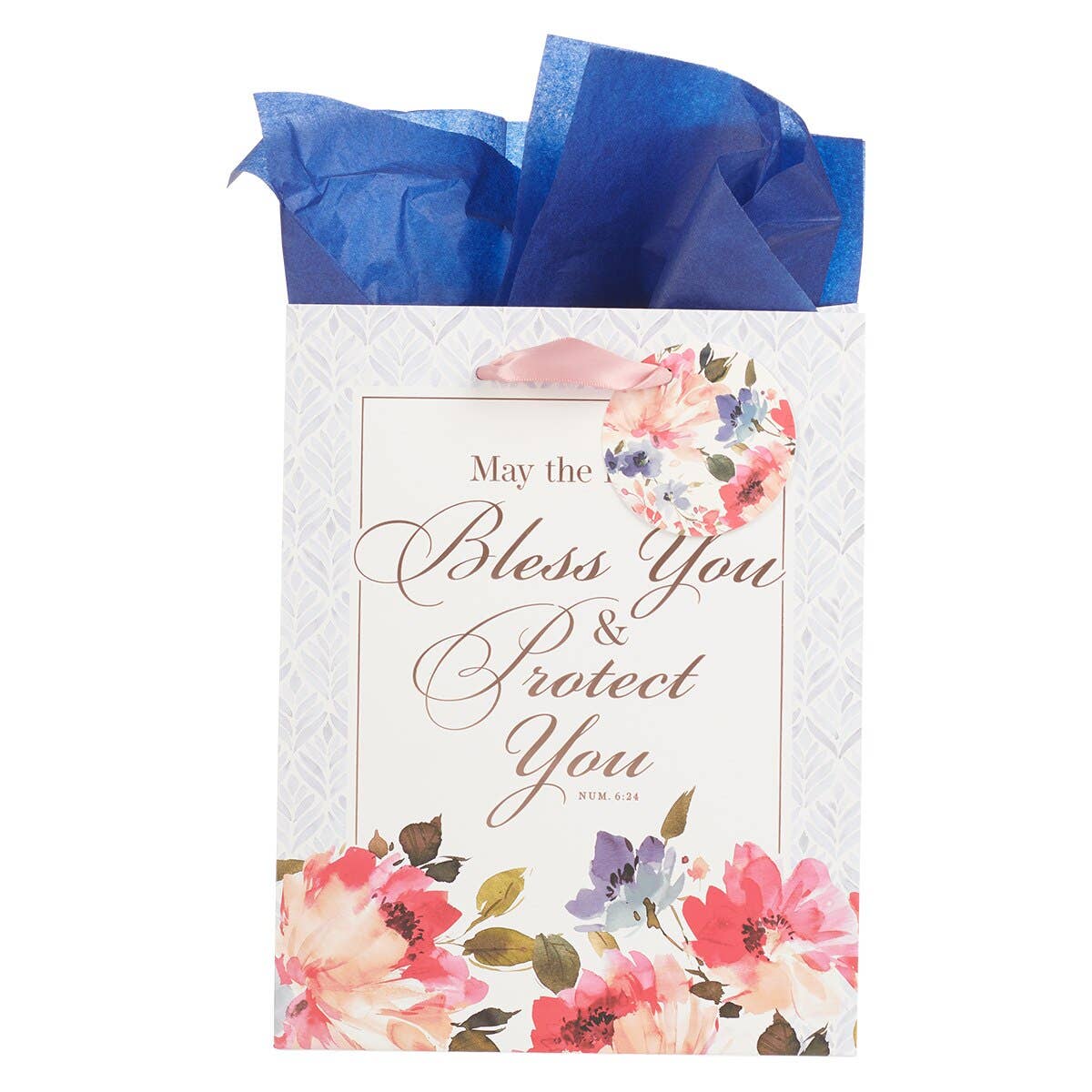 Gift Bag MD White/Blue May the Lord Bless Num. 6:24