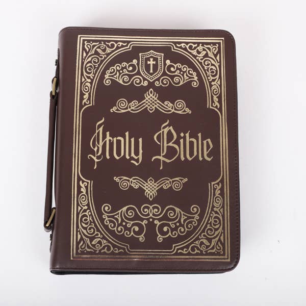 Bible Cover - Imitation leather - Ornate Gold - Holy Bible - L