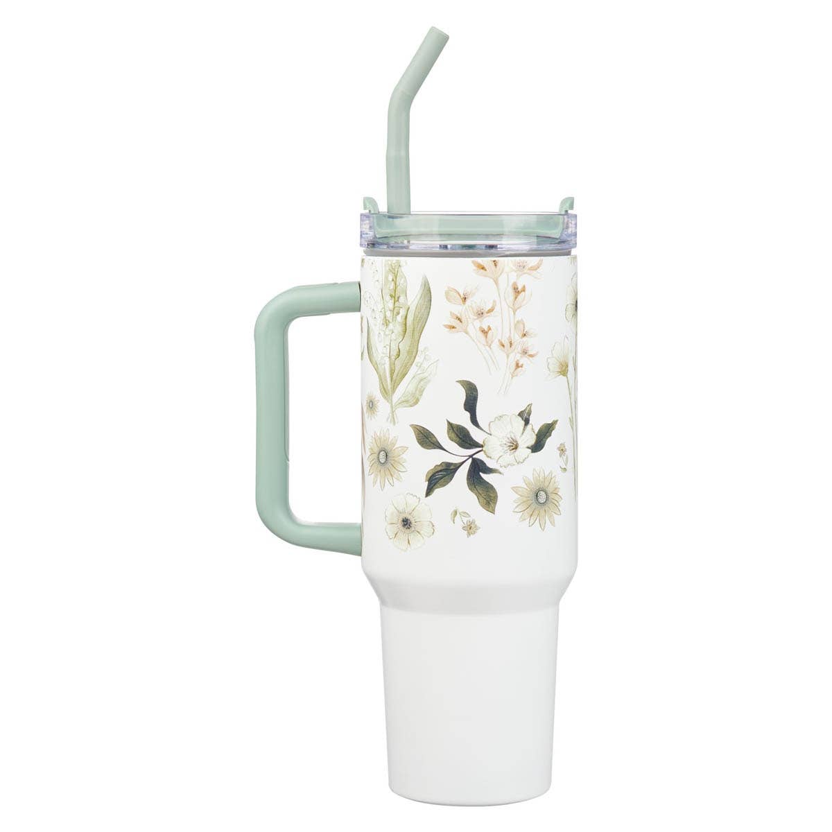 Tumbler w/straw SS Green Ps. 46:10