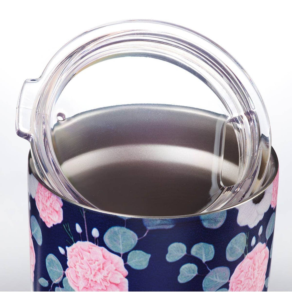 Mug SS Travel Navy Floral Be Still Ps. 46:10