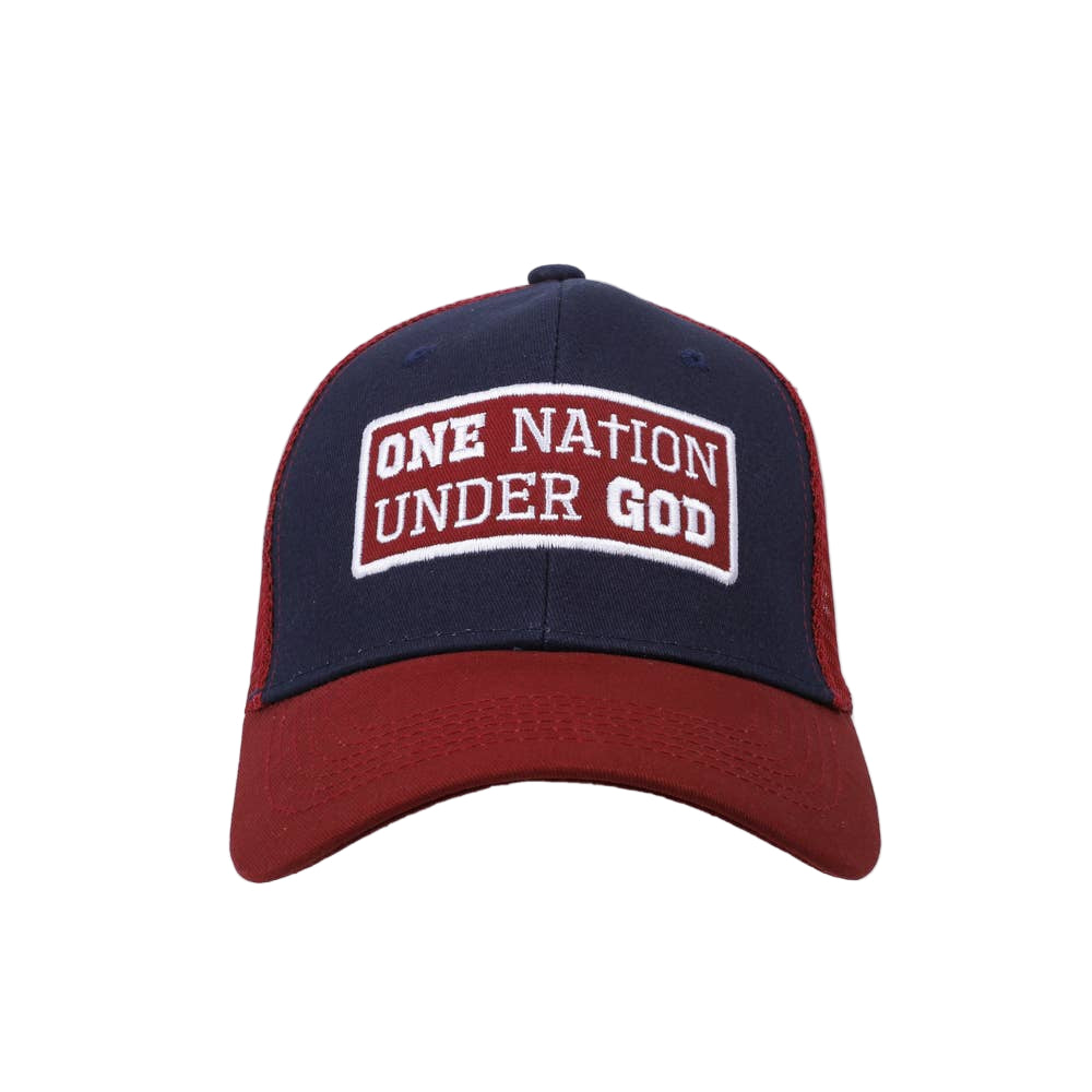 Hat - Navy/Burgundy - One Nation Under God - Mesh Back