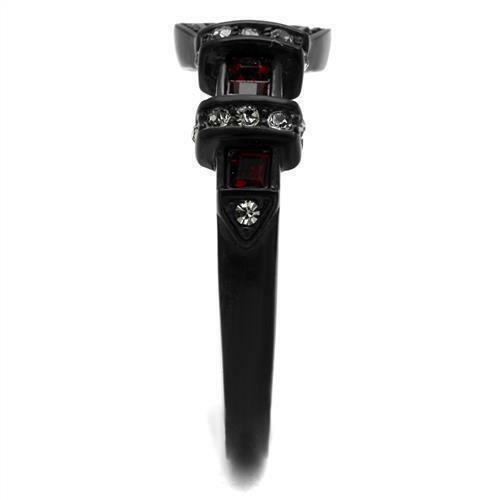 Belt Buckle Black Stainless Steel Red Ruby CZ Crystal Belt Women's Party Ring - Jewelry Store by Erik Rayo