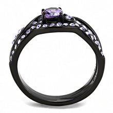 Load image into Gallery viewer, Black Womens Ring Anillo Para Mujer y Ninos Unisex Kids 316L Stainless Steel Ring with AAA Grade CZ in Amethyst - Jewelry Store by Erik Rayo
