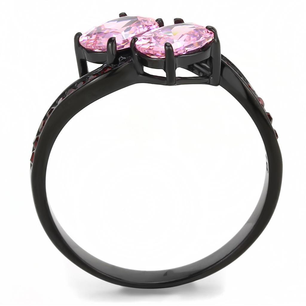 Black Womens Ring Anillo Para Mujer Stainless Steel Ring with AAA Grade CZ in Rose - Jewelry Store by Erik Rayo