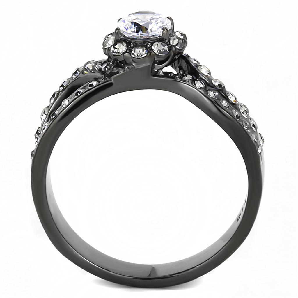 Black Rings for Women Anillo Para Mujer Stainless Steel Ring with AAA Grade CZ in Clear Adana - Jewelry Store by Erik Rayo