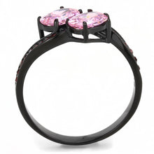 Load image into Gallery viewer, Black Womens Ring Anillo Para Mujer Stainless Steel Ring with AAA Grade CZ in Rose - Jewelry Store by Erik Rayo
