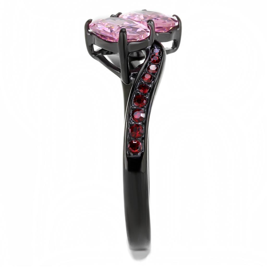 Black Rings for Women Anillo Para Mujer Stainless Steel Ring with AAA Grade CZ in Rose - Jewelry Store by Erik Rayo