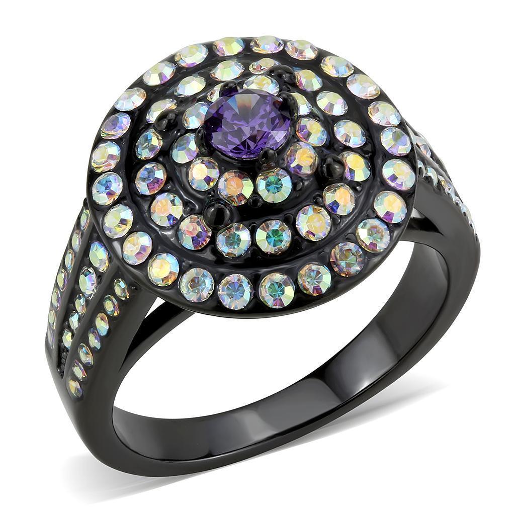 Black Rings for Women Anillo Para Mujer Stainless Steel Ring with Assorted in Multi Color - Jewelry Store by Erik Rayo