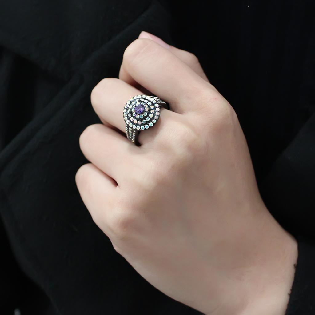 Black Rings for Women Anillo Para Mujer Stainless Steel Ring with Assorted in Multi Color - Jewelry Store by Erik Rayo