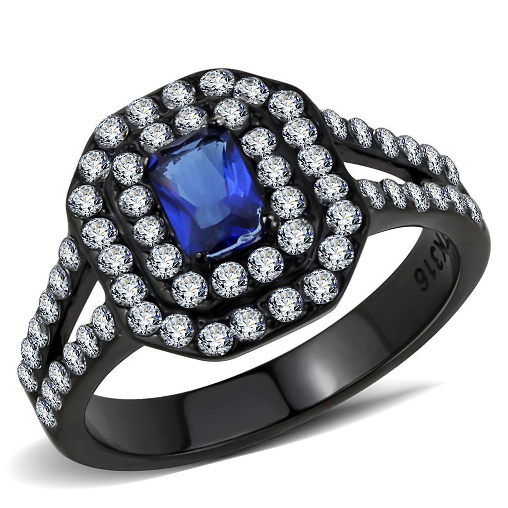 Black Rings for Women Anillo Para Mujer Stainless Steel Ring with Glass in Montana - Jewelry Store by Erik Rayo