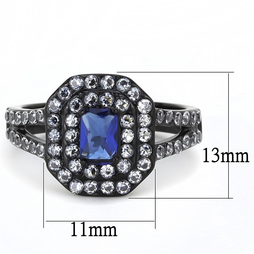 Black Rings for Women Anillo Para Mujer Stainless Steel Ring with Glass in Montana - Jewelry Store by Erik Rayo
