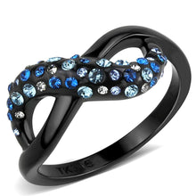 Load image into Gallery viewer, Black Womens Ring Anillo Para Mujer Stainless Steel Ring with Top Grade Crystal in Multi Color - Jewelry Store by Erik Rayo
