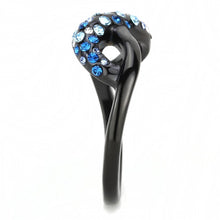 Load image into Gallery viewer, Black Womens Ring Anillo Para Mujer Stainless Steel Ring with Top Grade Crystal in Multi Color - Jewelry Store by Erik Rayo
