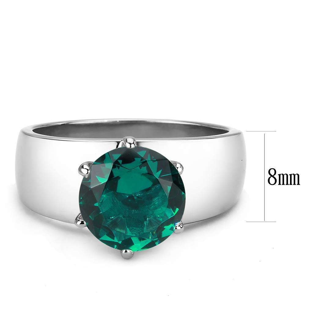 Blue Silver Rings for Women Solitaire Stainless Steel Zircoin Anillo Azul y Plata Para Mujer Solitario Acero Inoxidable - Jewelry Store by Erik Rayo