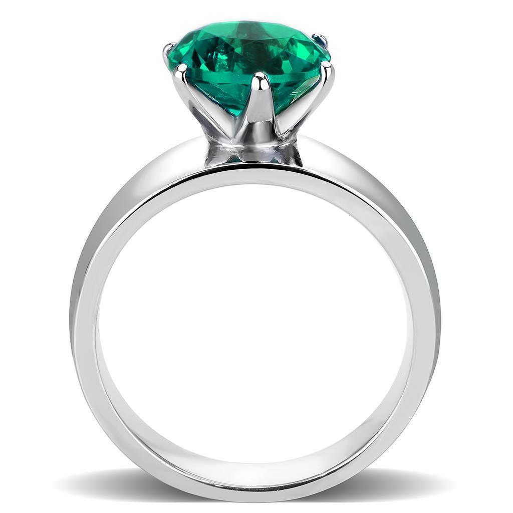 Blue Silver Rings for Women Solitaire Stainless Steel Zircoin Anillo Azul y Plata Para Mujer Solitario Acero Inoxidable - Jewelry Store by Erik Rayo