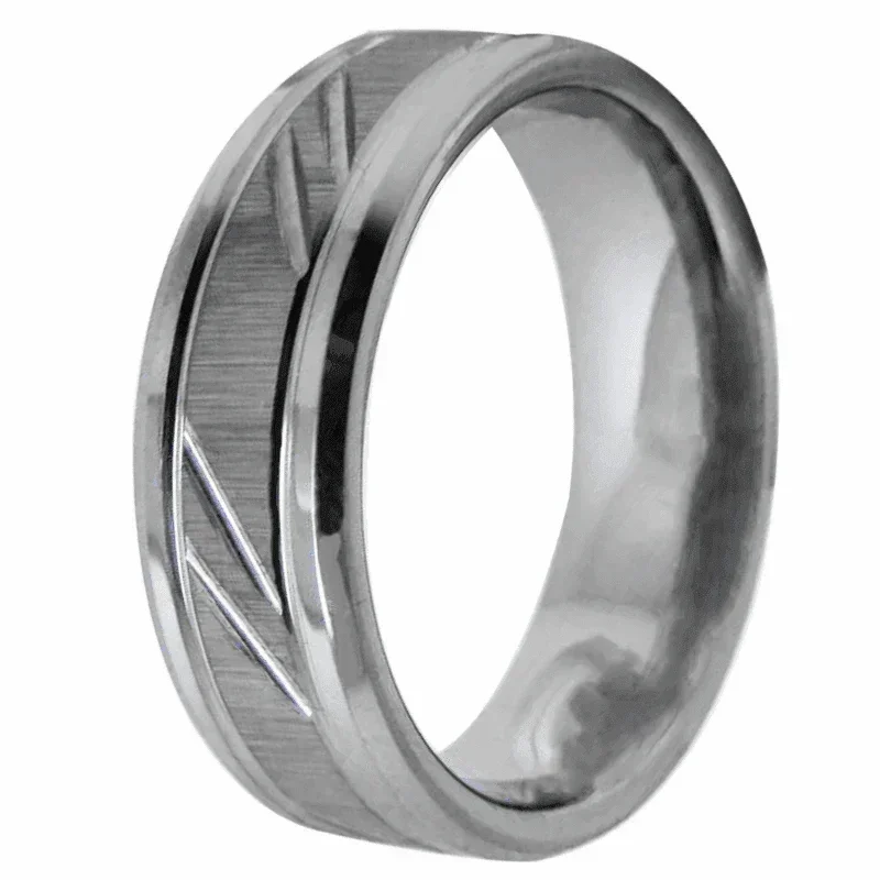 Men's Wedding Band Rings - Silver Leaf Brushed Style - Wedding Rings for Men and Women - Jewelry Store by Erik Rayo