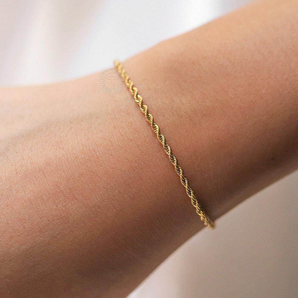 Rope Bracelet for Men and Women Silver or Gold Stainless Steel for Men and Women - Jewelry Store by Erik Rayo