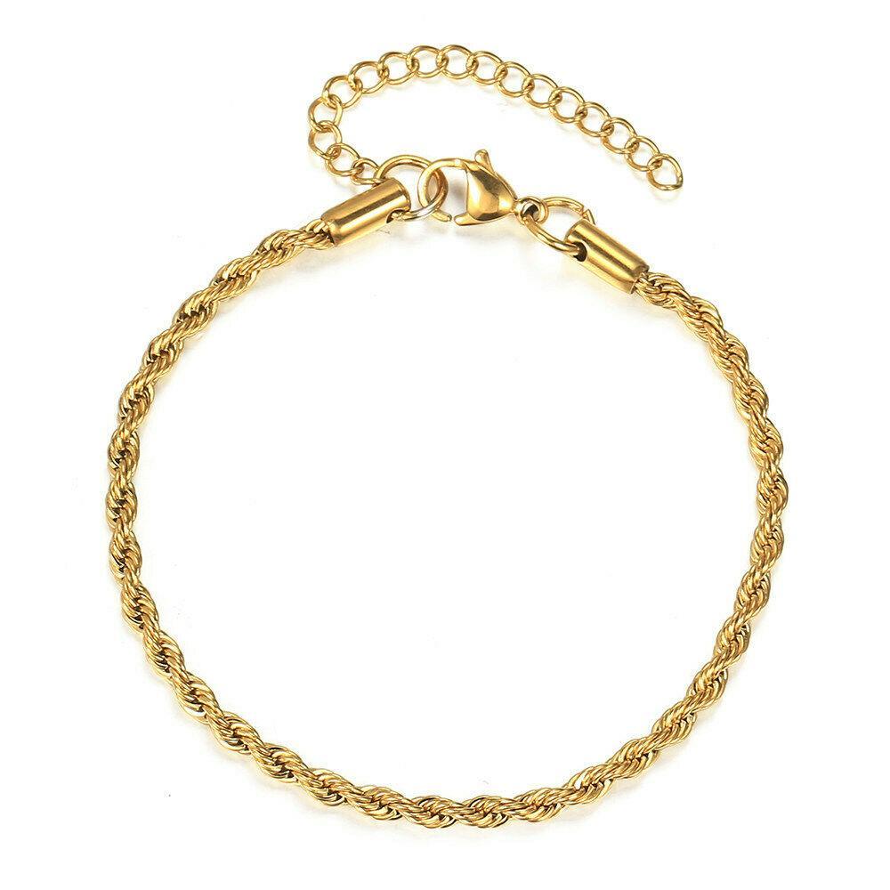 Rope Bracelet for Men and Women Silver or Gold Stainless Steel for Men and Women - Jewelry Store by Erik Rayo