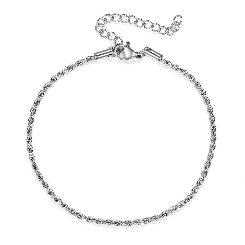 Rope Bracelet for Men and Women Silver or Gold Stainless Steel for Men and Women - Jewelry Store by Erik Rayo