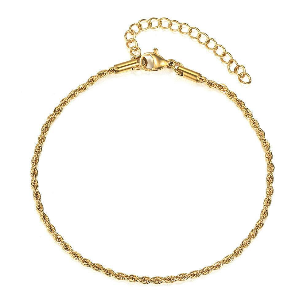 Rope Bracelet for Men and Women Silver or Gold Stainless Steel for Men and Women - Jewelry Store by Erik Rayo