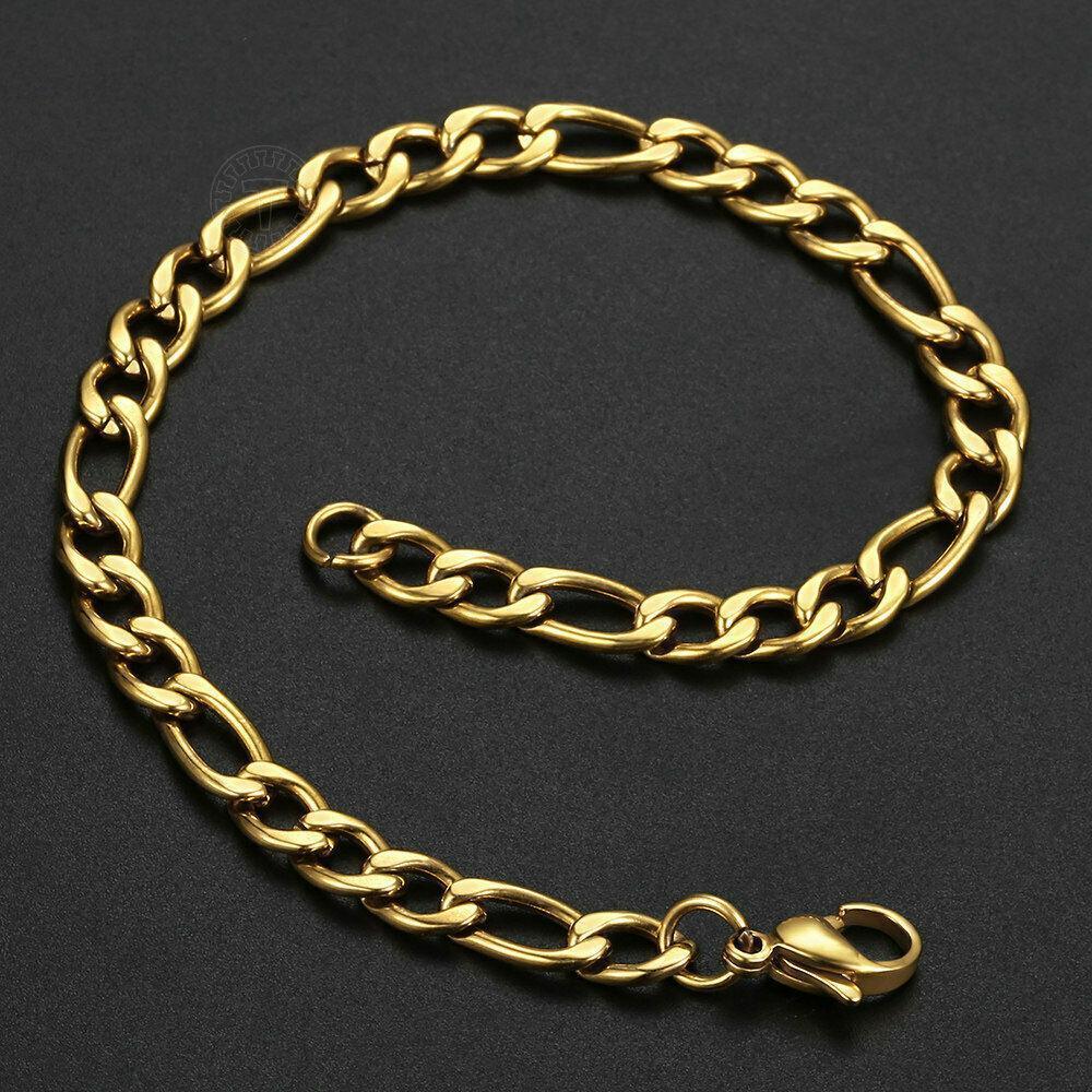 Bracelets for Men and Women Gold Figaro Brazalete Hombre o Mujer - Jewelry Store by Erik Rayo