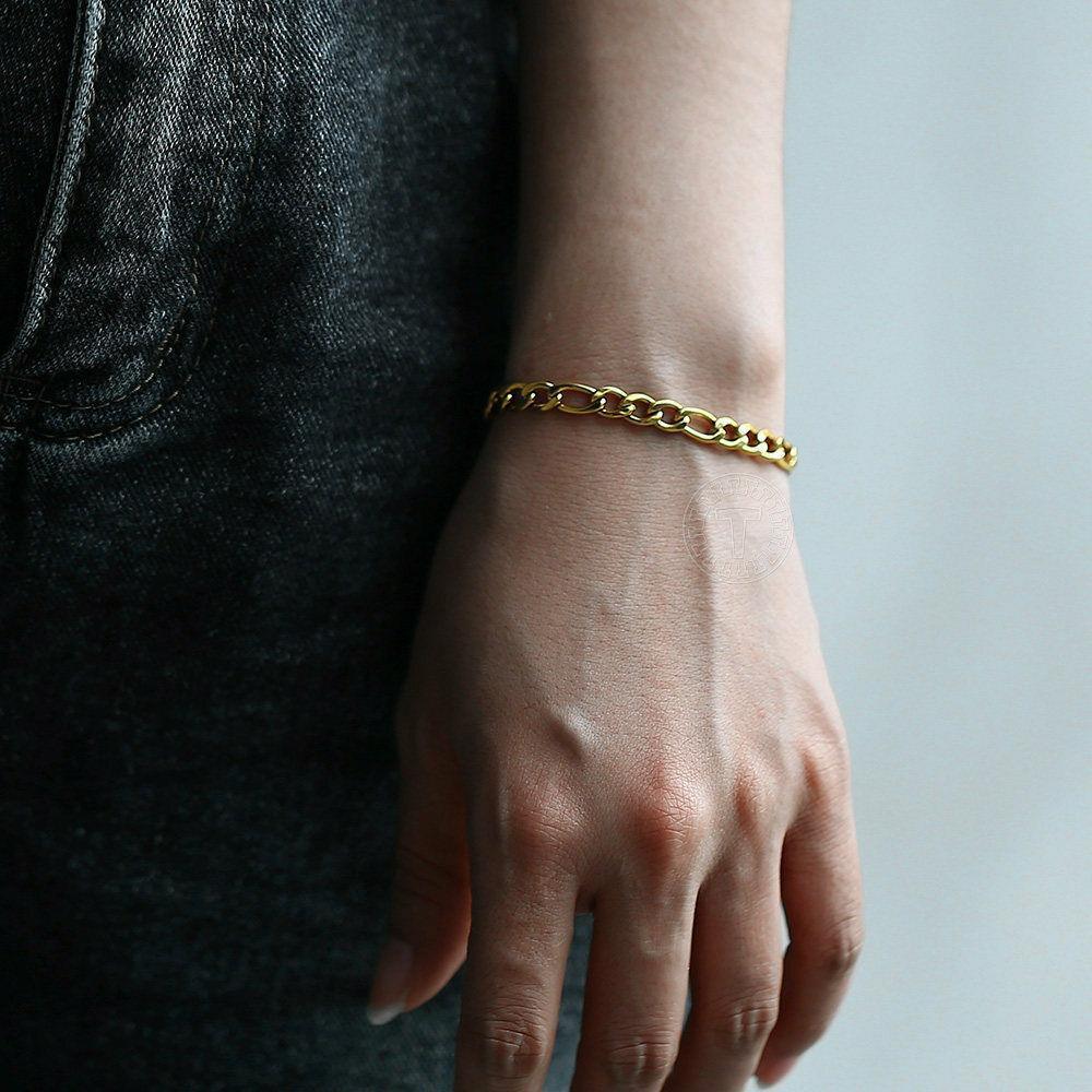 Bracelets for Men and Women Gold Figaro Brazalete Hombre o Mujer - Jewelry Store by Erik Rayo