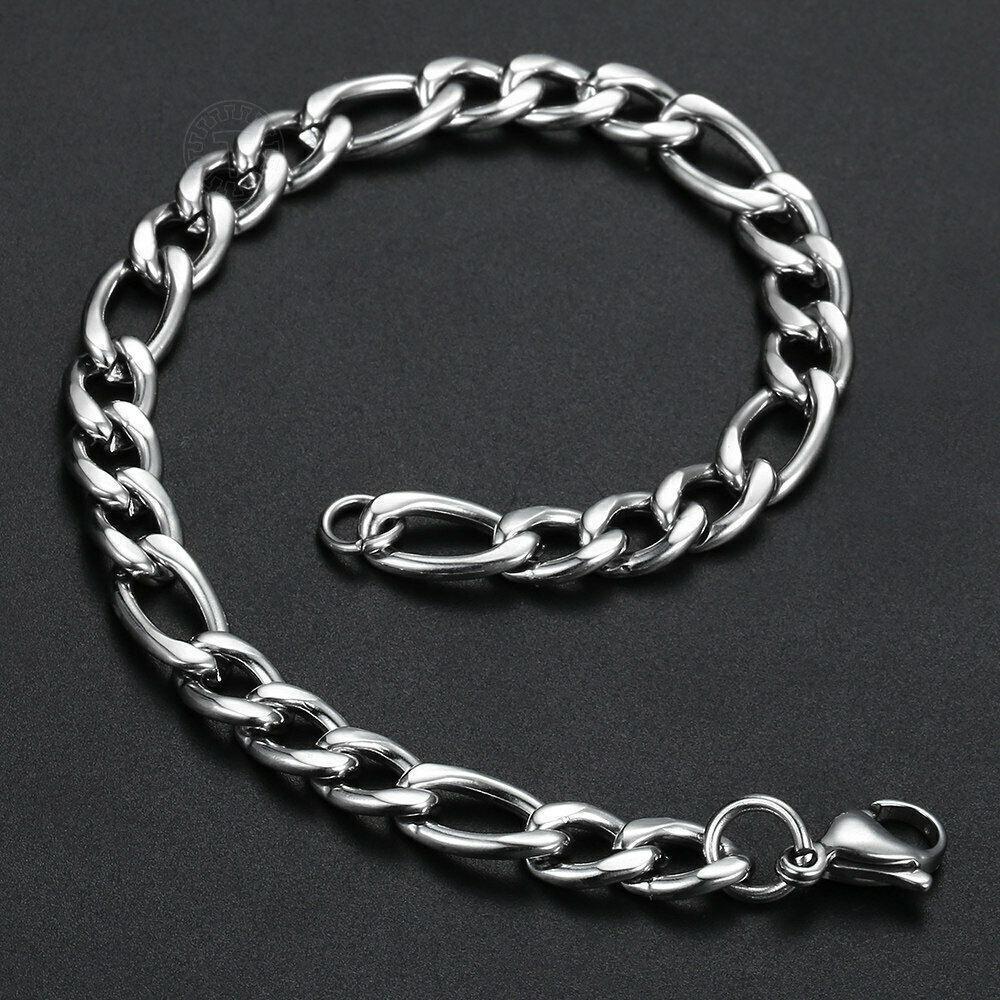 Bracelets for Men and Women Silver Figaro Brazalete HombreMujer - Jewelry Store by Erik Rayo