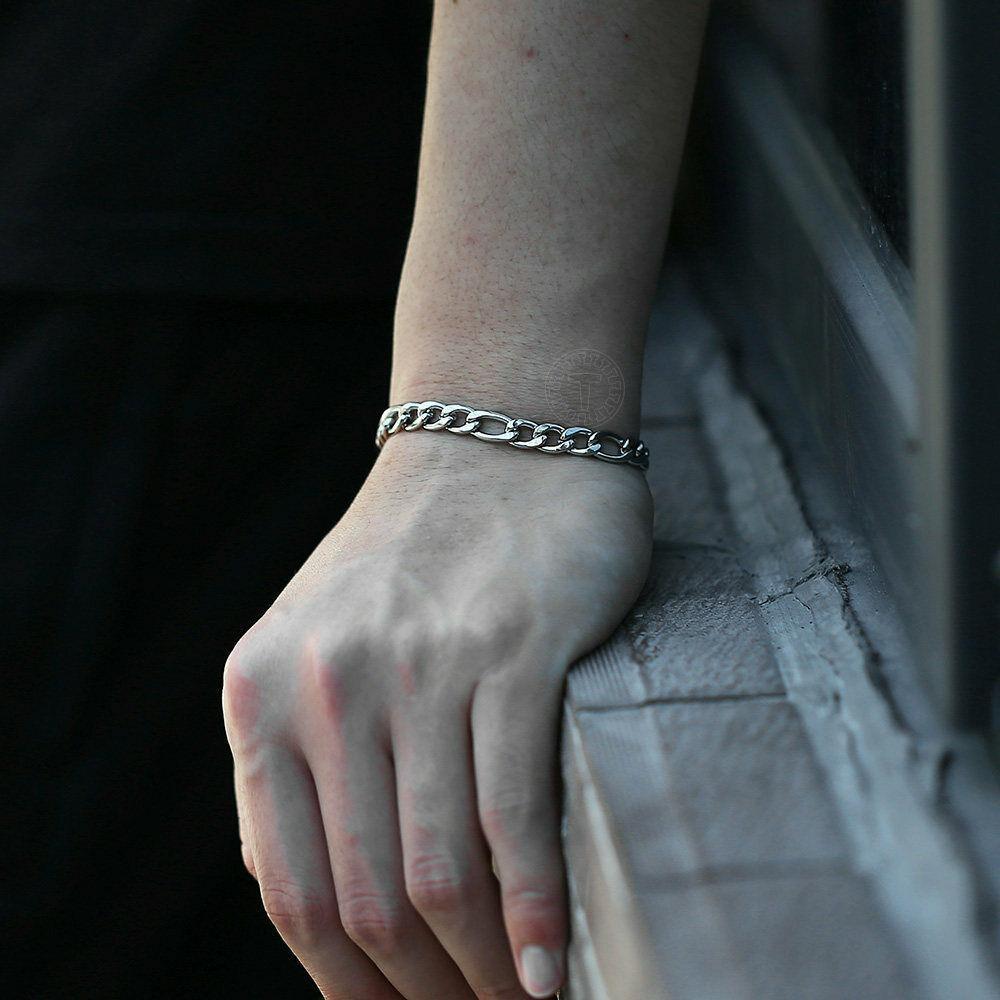 Bracelets for Men and Women Silver Figaro Brazalete HombreMujer - Jewelry Store by Erik Rayo