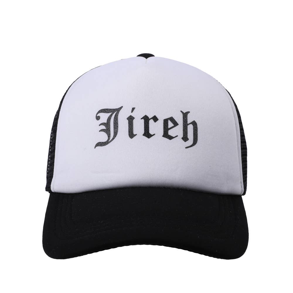 Trucker Hat - "Jireh" Black & White