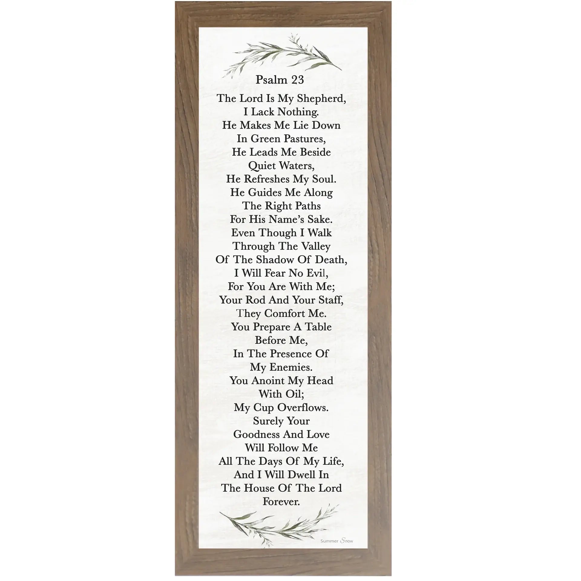 Psalm 23 The Lord Is My Shepherd Vertical Christian Art Sign