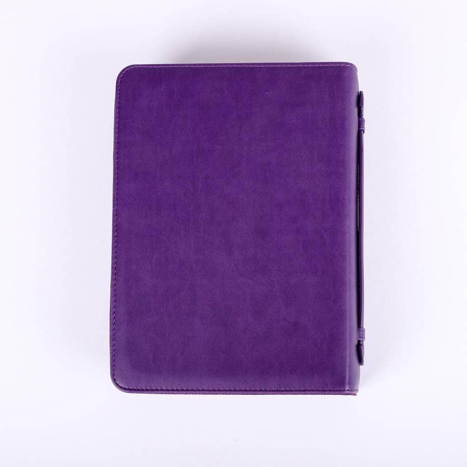 Bible Cover Imitation Leather Great Love Purple L