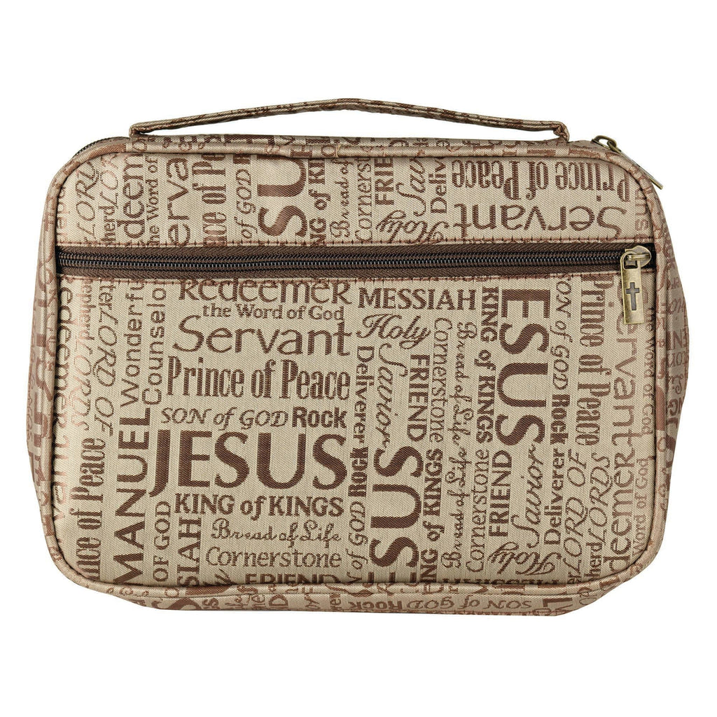 White Dove -NAMES OF JESUS BROWN BIBLE COVER X-X-LARGE
